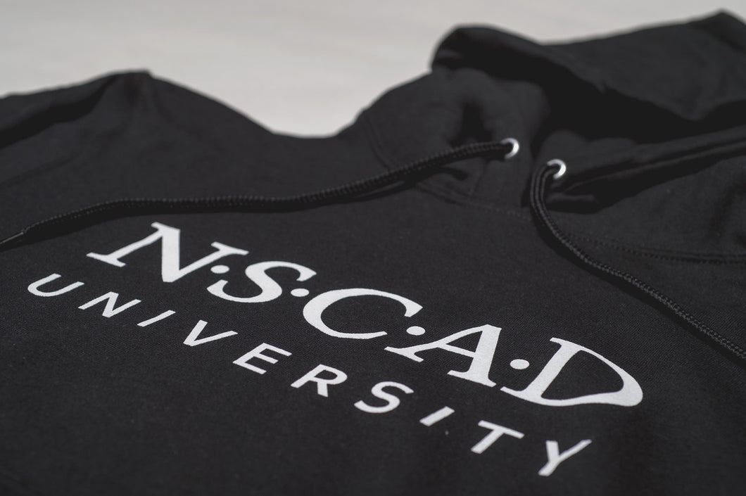 NSCAD Pullover Hoodie - Black with white logo