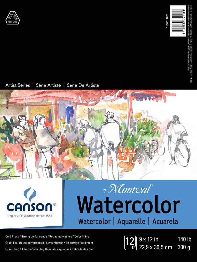 Canson Montval Watercolor Paper Pad 9