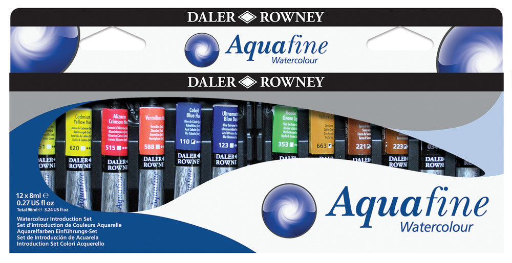 Aquafine Watercolour Paint Set, Introduction (12 x 8ml)