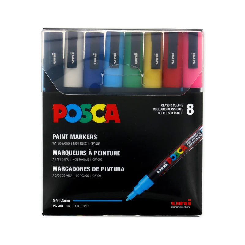 POSCA PC-3M Basic Set of 8