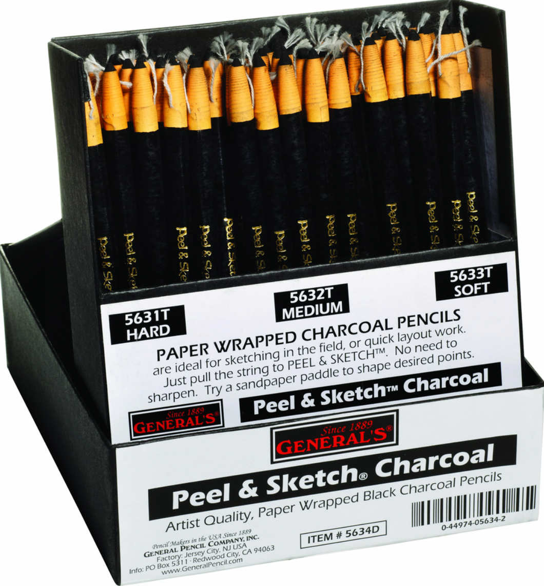 Crayon à charbon enveloppé de papier
