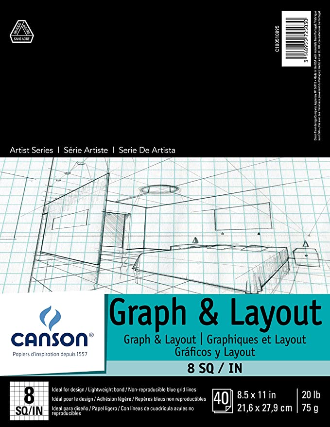 Graph & Layout Pad - 8 sq./in - 40 sheets